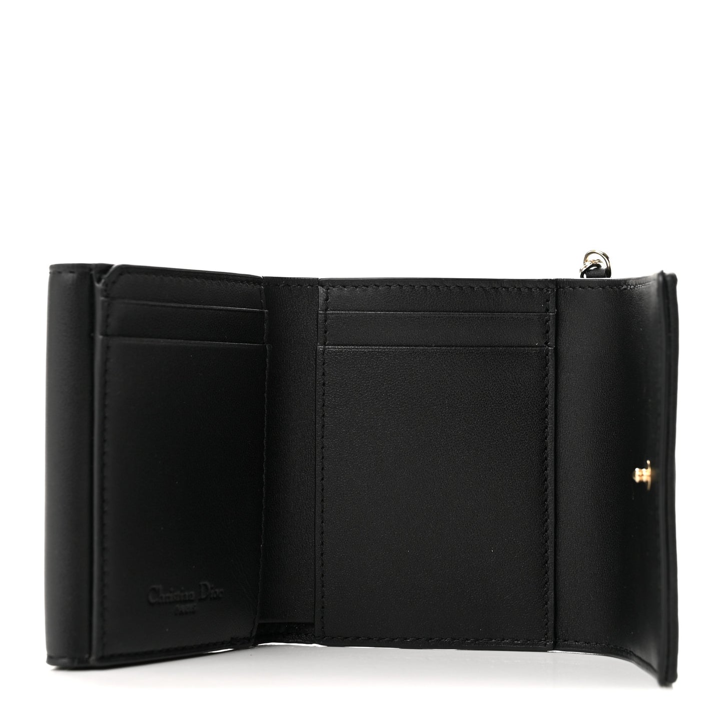 Lambskin Cannage Lady Dior Lotus Wallet Black