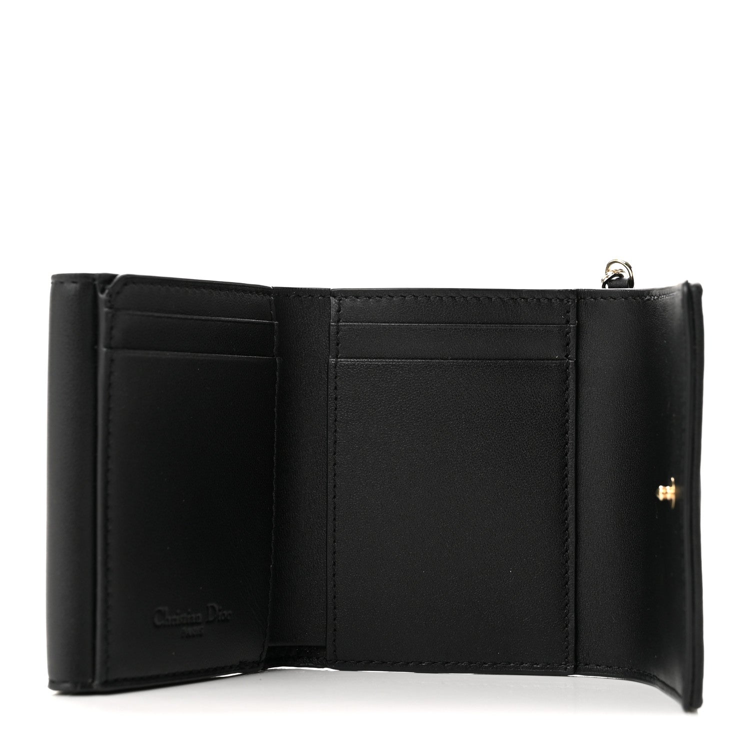 Christian Dior Lambskin Cannage Lady Dior Lotus Wallet Black 5 of 7