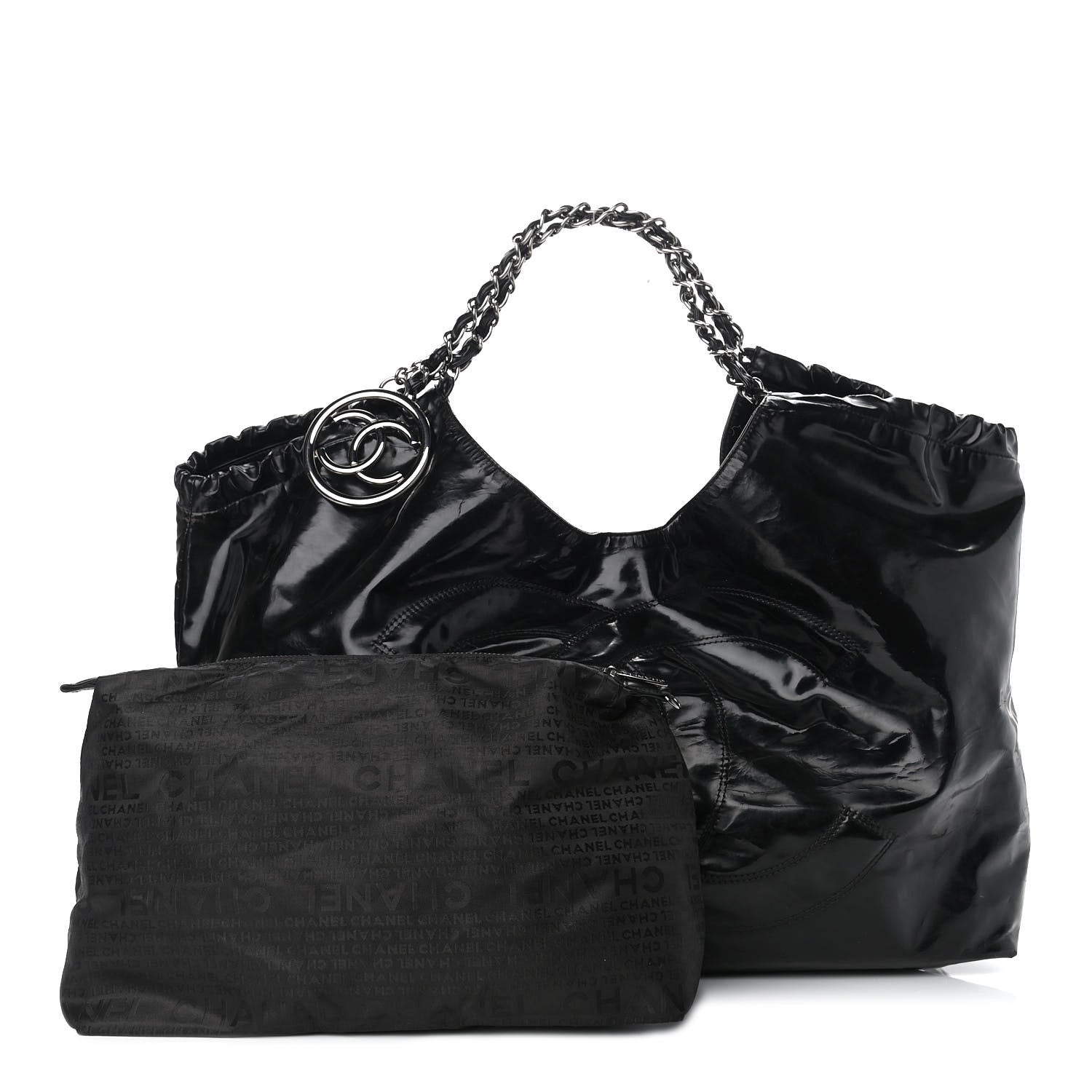 Chanel Vinyl XL Coco Cabas Black 1 of 12