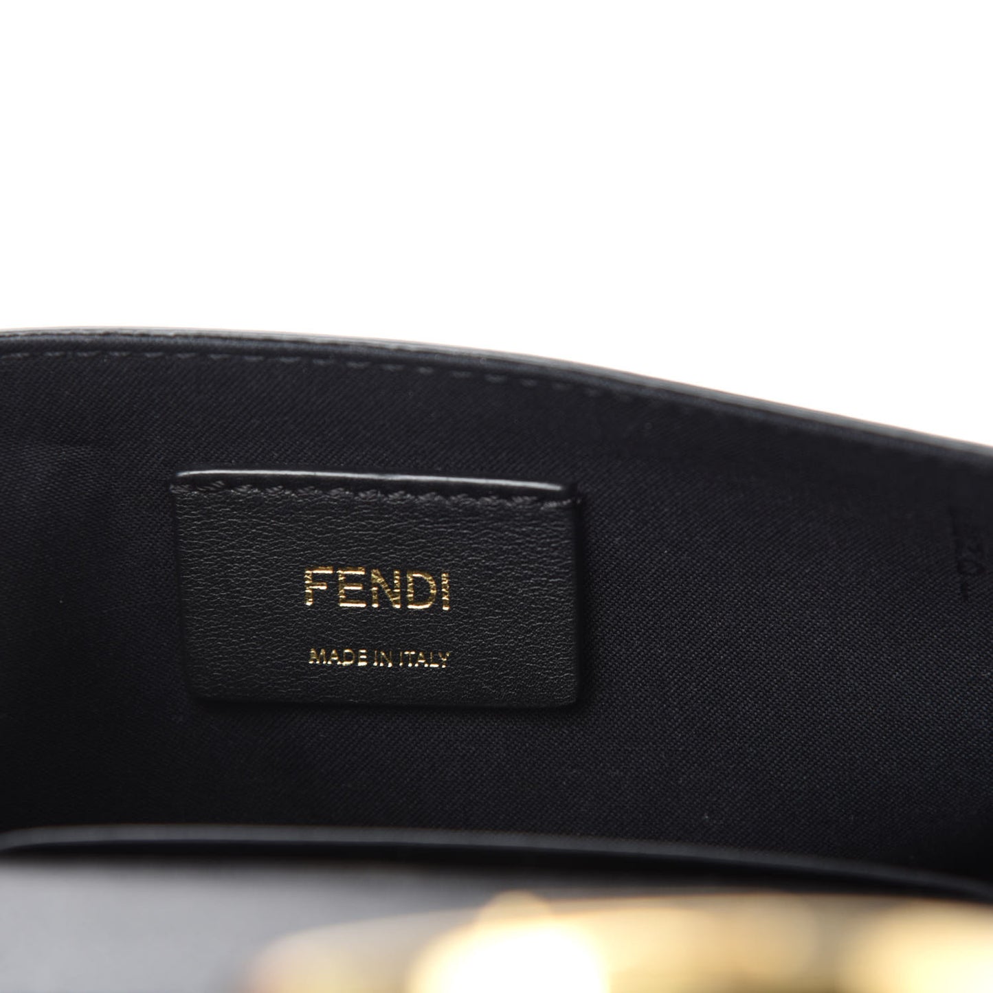 Vitello Liberty F is Fendi Bi-Color FF 1974 Embossed Envelope Belt Bag Maya Black
