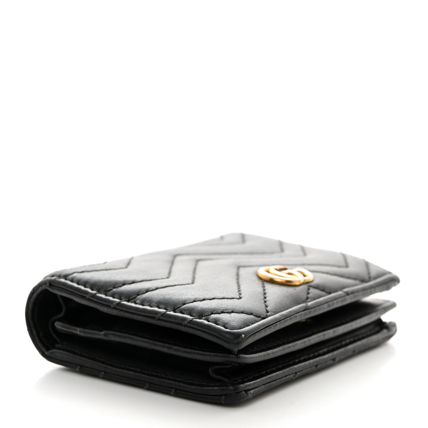 Gucci Calfskin Matelasse GG Marmont Card Case Black 4 of 8