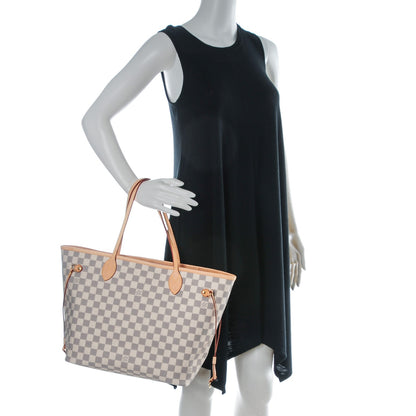 Louis Vuitton Damier Azur Neverfull MM Rose Ballerine 2 of 7