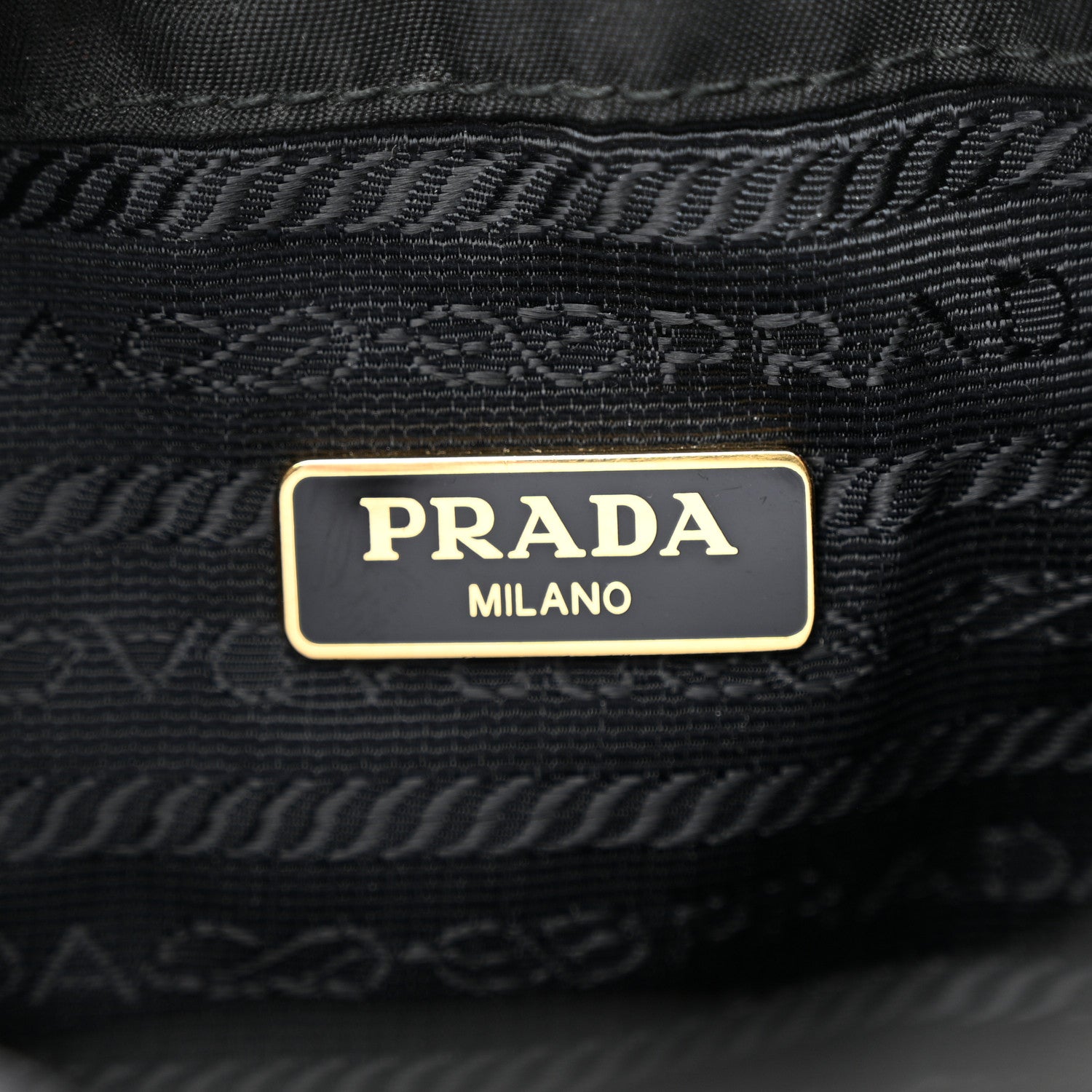 Prada Saffiano Tessuto Nylon Mini Bucket Crossbody Bag Black 6 of 11