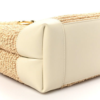 Bottega Veneta Raffia Lambskin Torchon Small Andiamo Shoulder Bag Sea Salt Natural 8 of 9