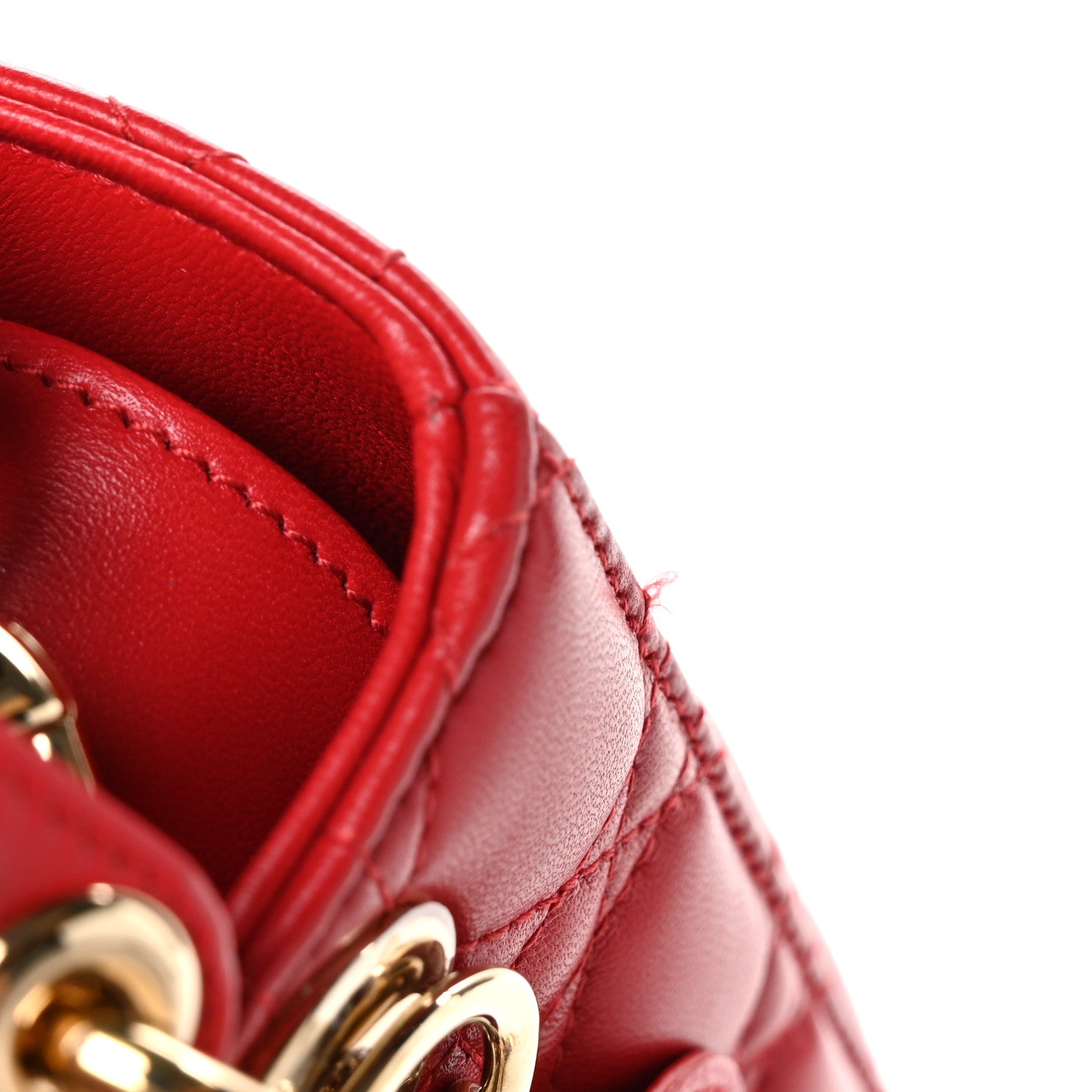 Christian Dior Lambskin Cannage Small Lucky Badges My Lady Dior Red 11 of 11
