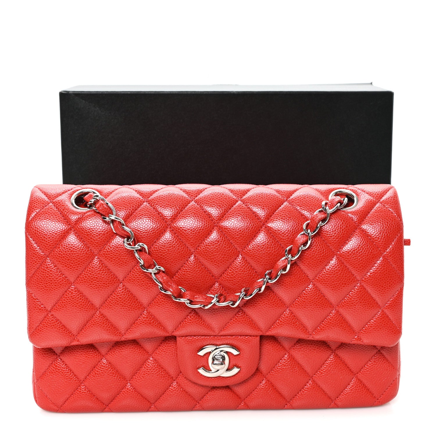 Chanel Caviar Quilted Medium Double Flap Red 10 of 10