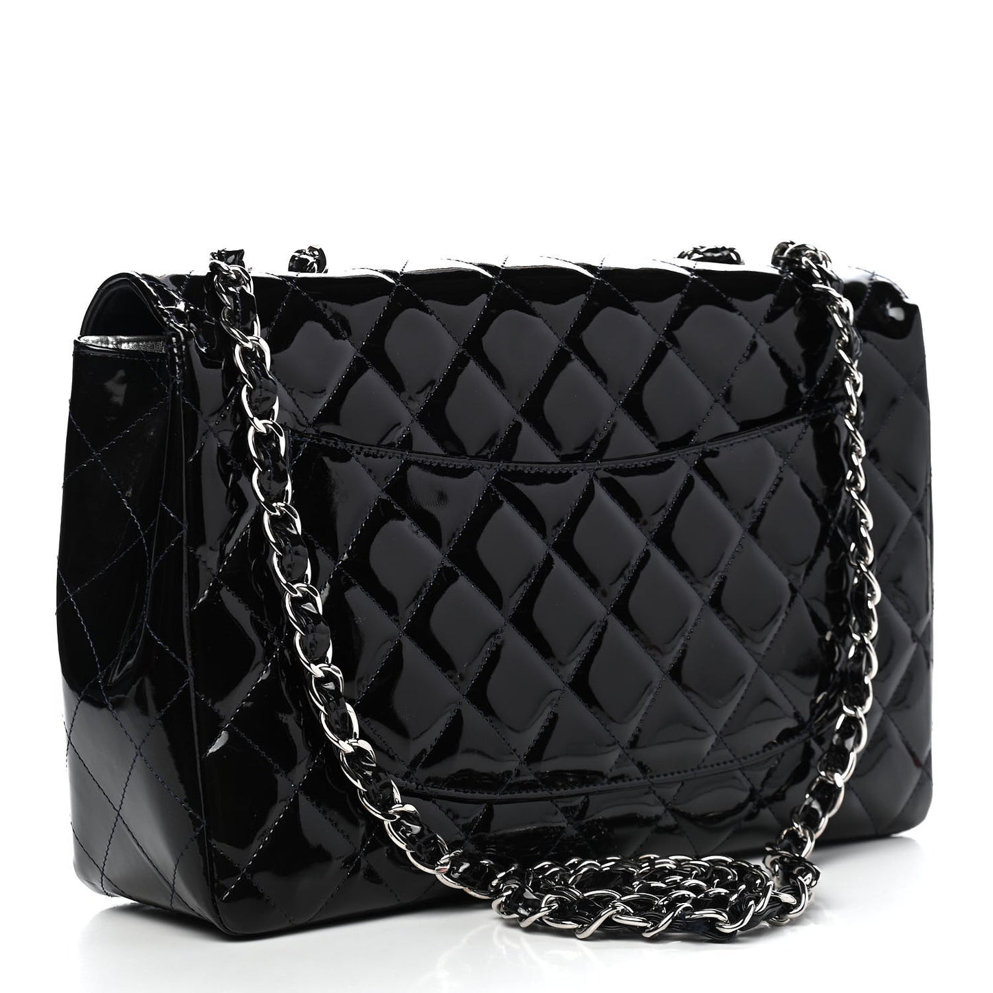 Patent Quilted Mobile Art Jumbo Single Flap Navy