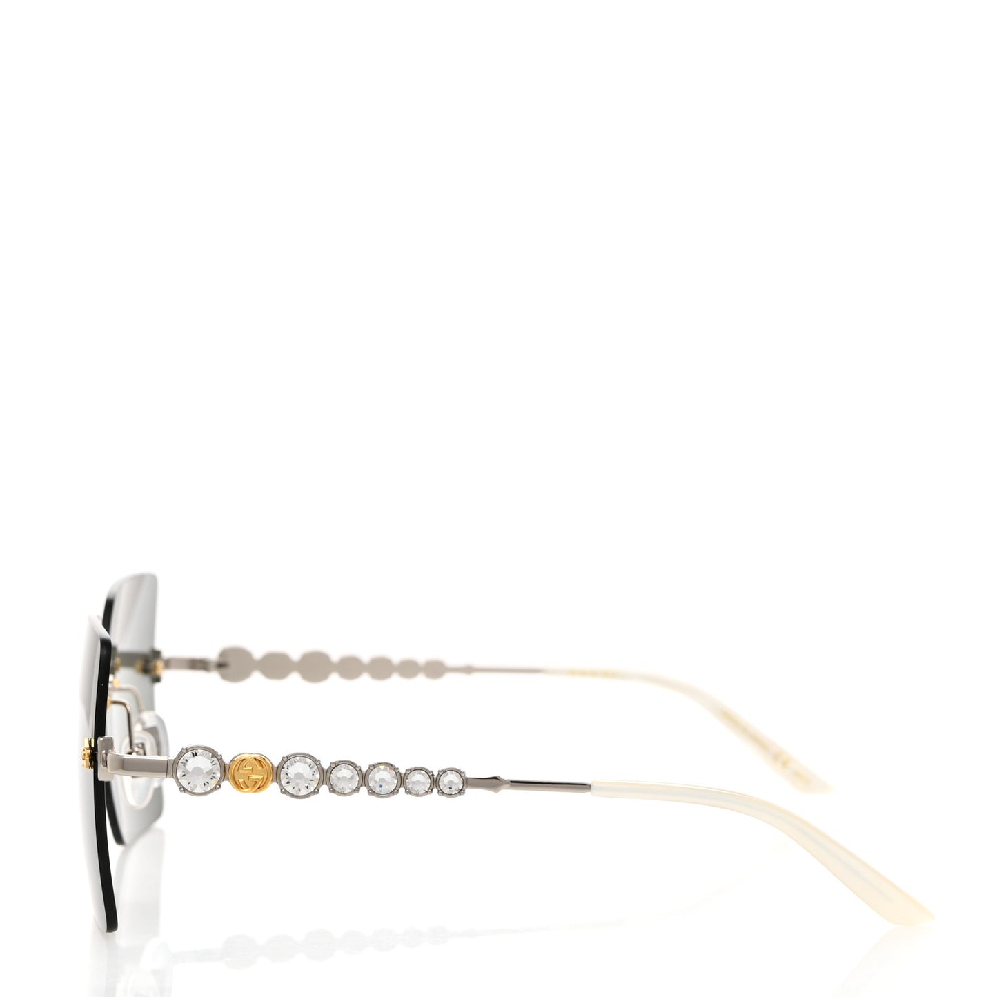 Crystal Metal Sunglasses GG0644S Black Silver
