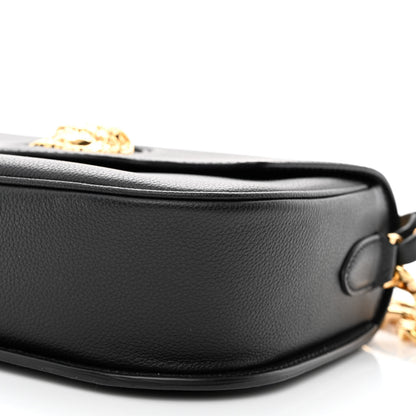 Versace Grained Calfskin La Medusa Chain Clutch Bag Black 9 of 9