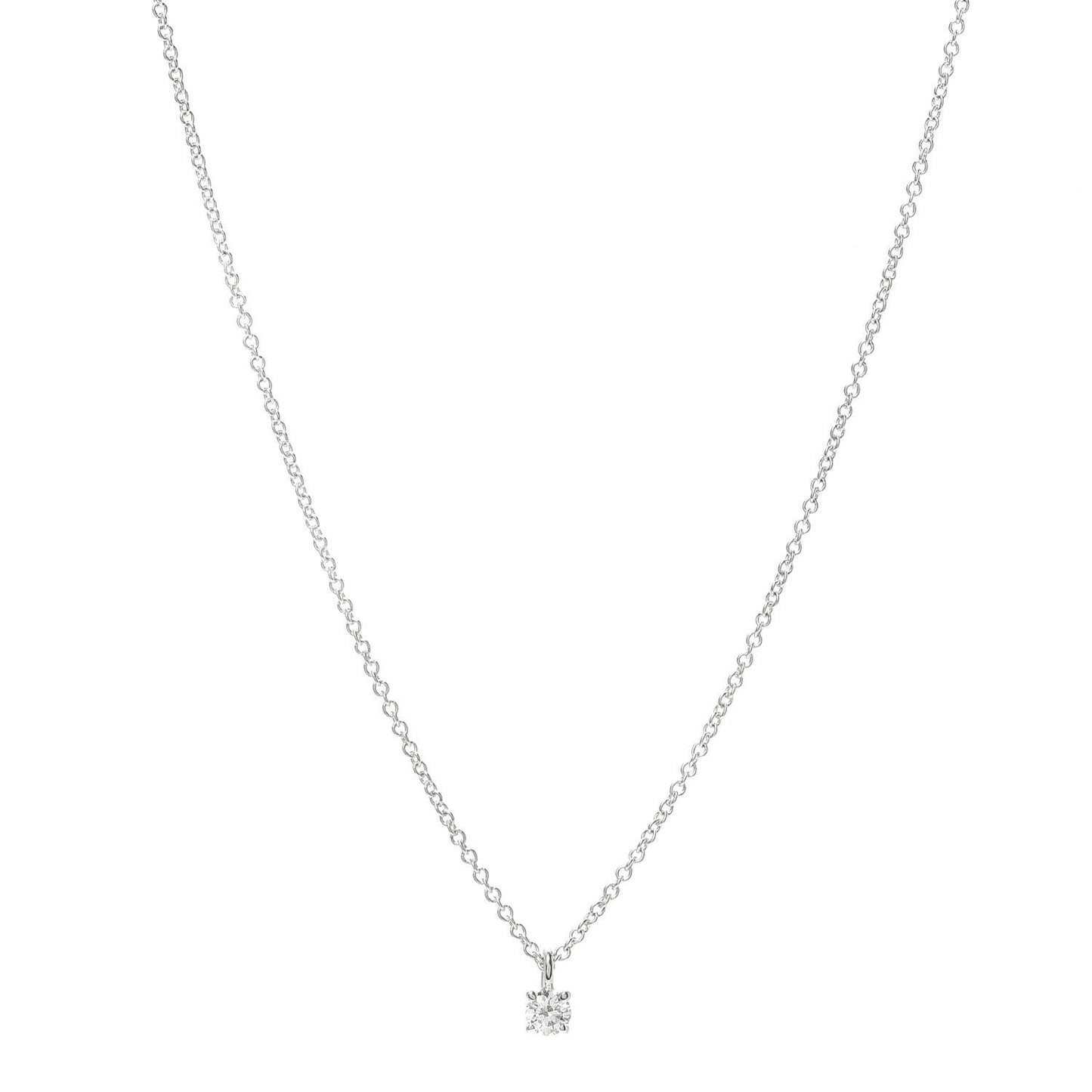 Platinum Diamond .12ct Solitaire Pendant Necklace