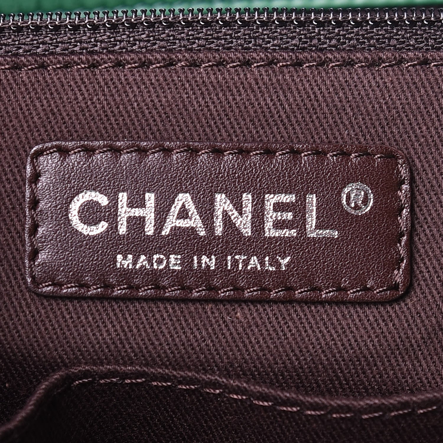 Chanel Lambskin Quilted Country Club Tote Green Black 8 of 13