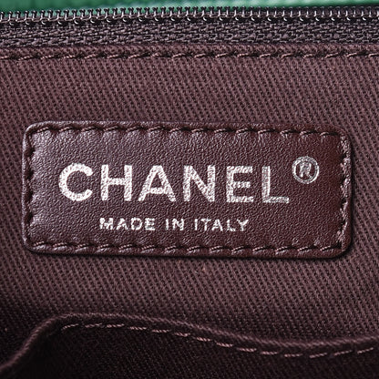 Chanel Lambskin Quilted Country Club Tote Green Black 8 of 13
