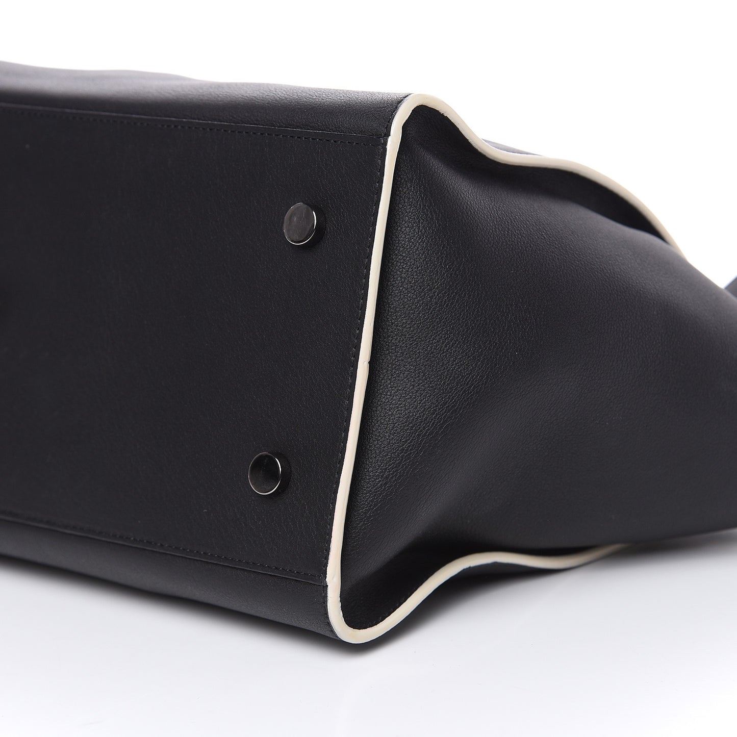 Calfskin Small Monogram Downtown Cabas Black White