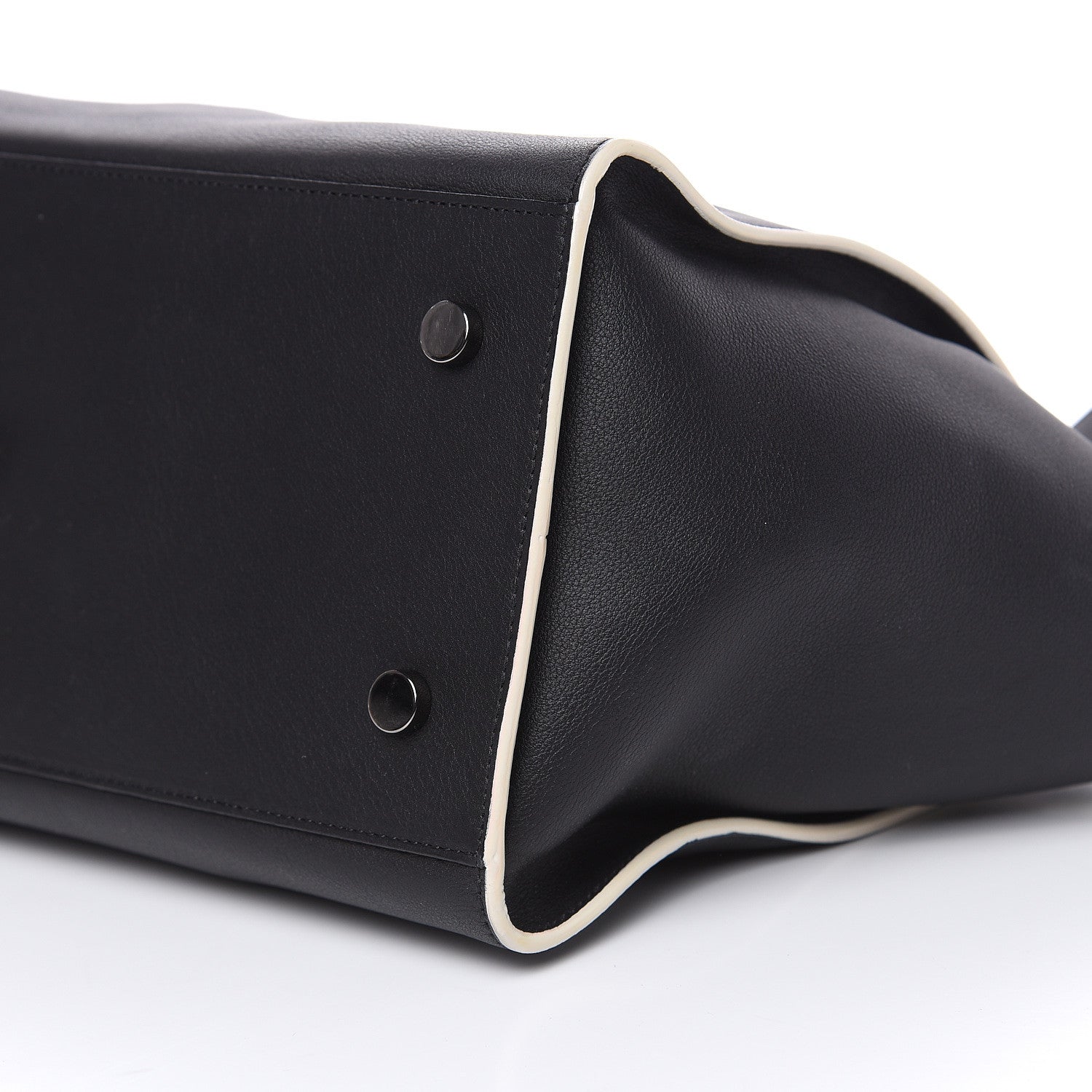 Saint Laurent Calfskin Small Monogram Downtown Cabas Black White 8 of 10