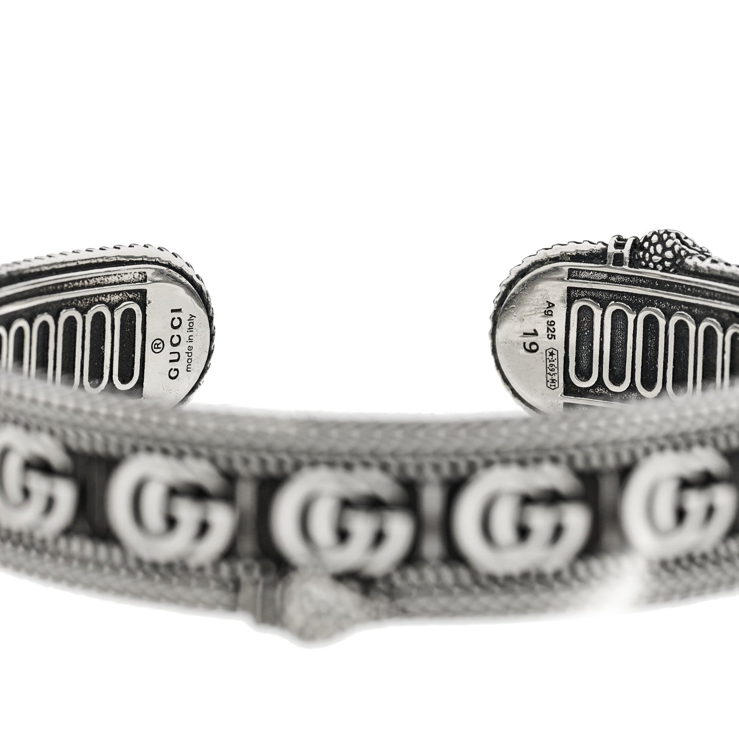 Gucci Sterling Silver GG Marmont Snake Cuff Bracelet 19 3 of 3
