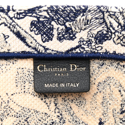 Christian Dior Canvas Embroidered Large Dioriviera Toile De Jouy Book Tote Blue 9 of 12