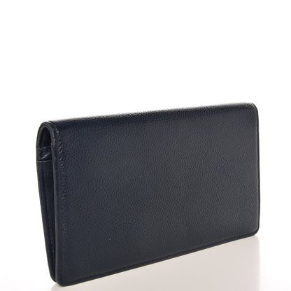 Chanel Caviar Timeless CC Yen Wallet Navy 3 of 7