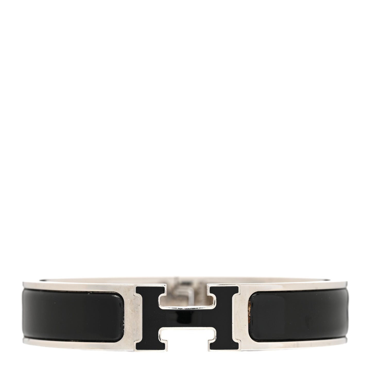 Enamel Narrow Clic Clac H Bracelet PM Black