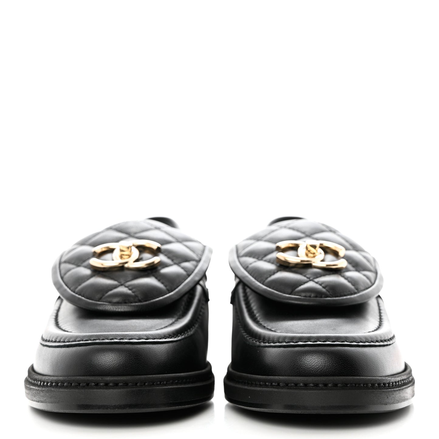 Lambskin Quilted CC Turnlock Loafers 39.5 Black