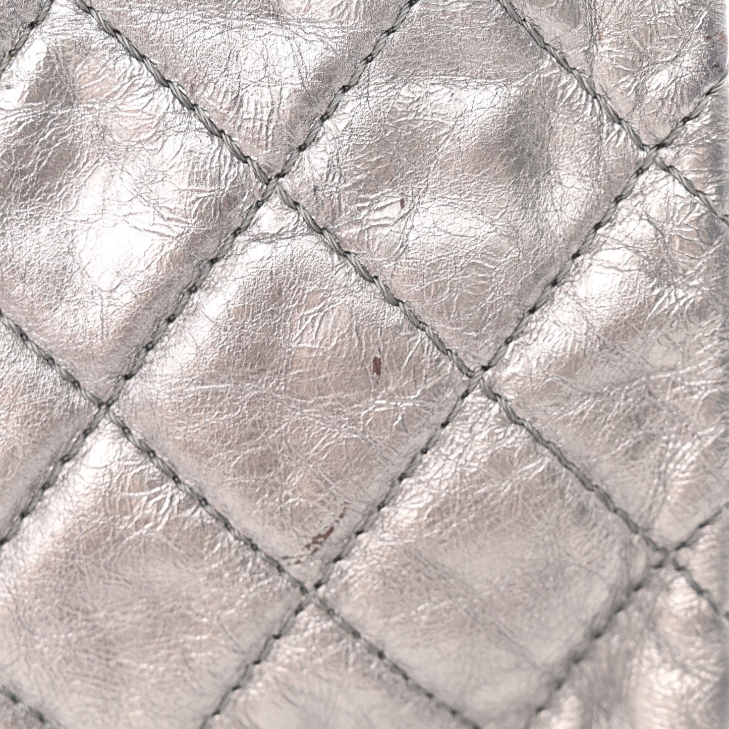 Metallic Aged Calfskin Quilted 2.55 Reissue 227 Flap Dark Silver