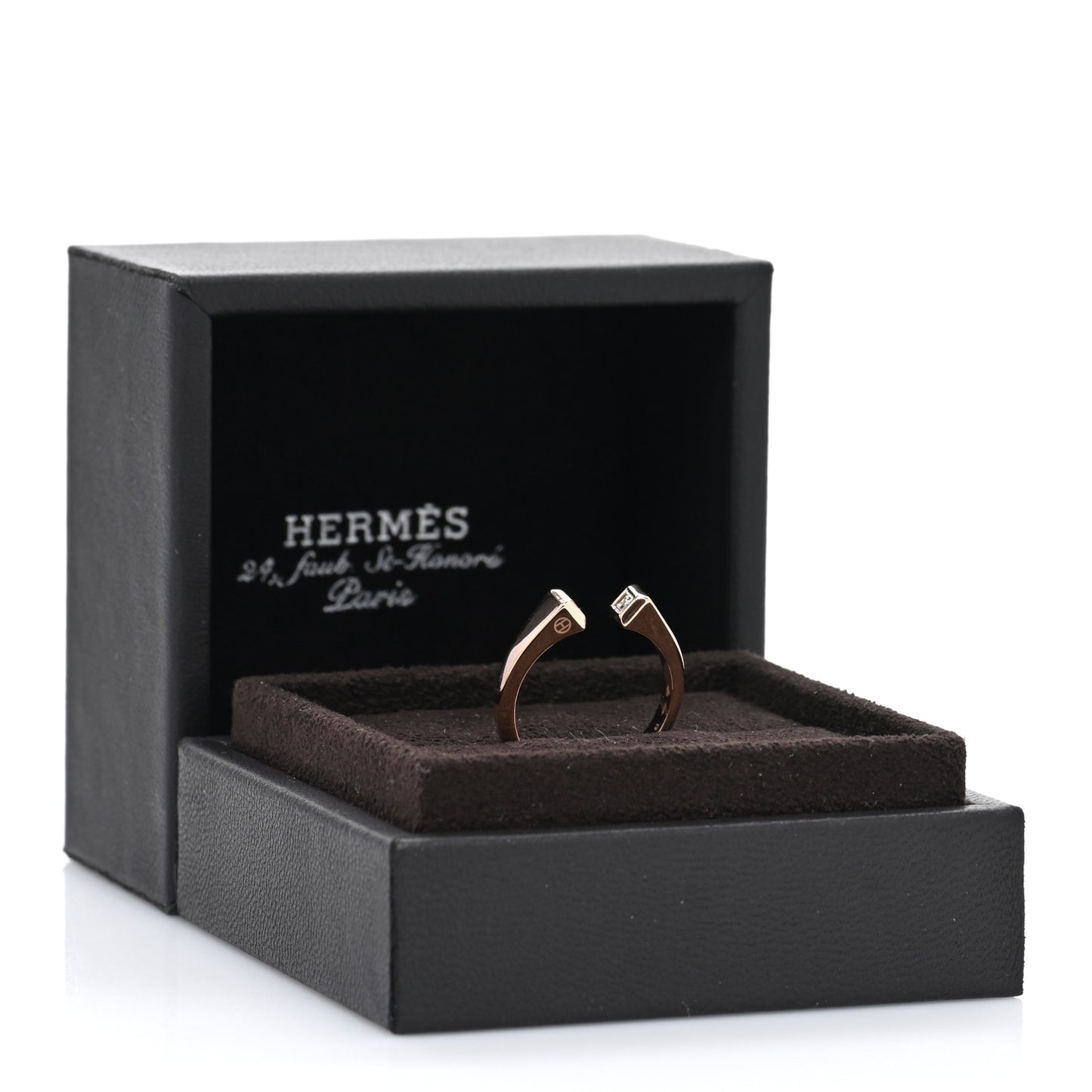18K Rose Gold Diamond PM Clou de Forge Ring 53 6.25