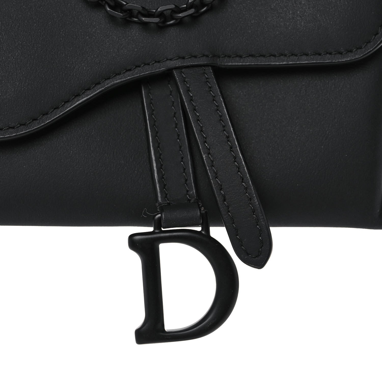 Christian Dior Ultra Matte Calfskin Nano Saddle Chain Pouch Black 8 of 12