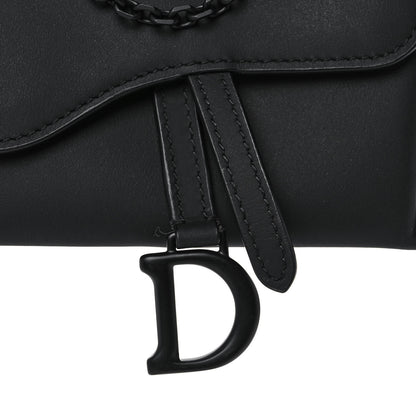 Christian Dior Ultra Matte Calfskin Nano Saddle Chain Pouch Black 8 of 12