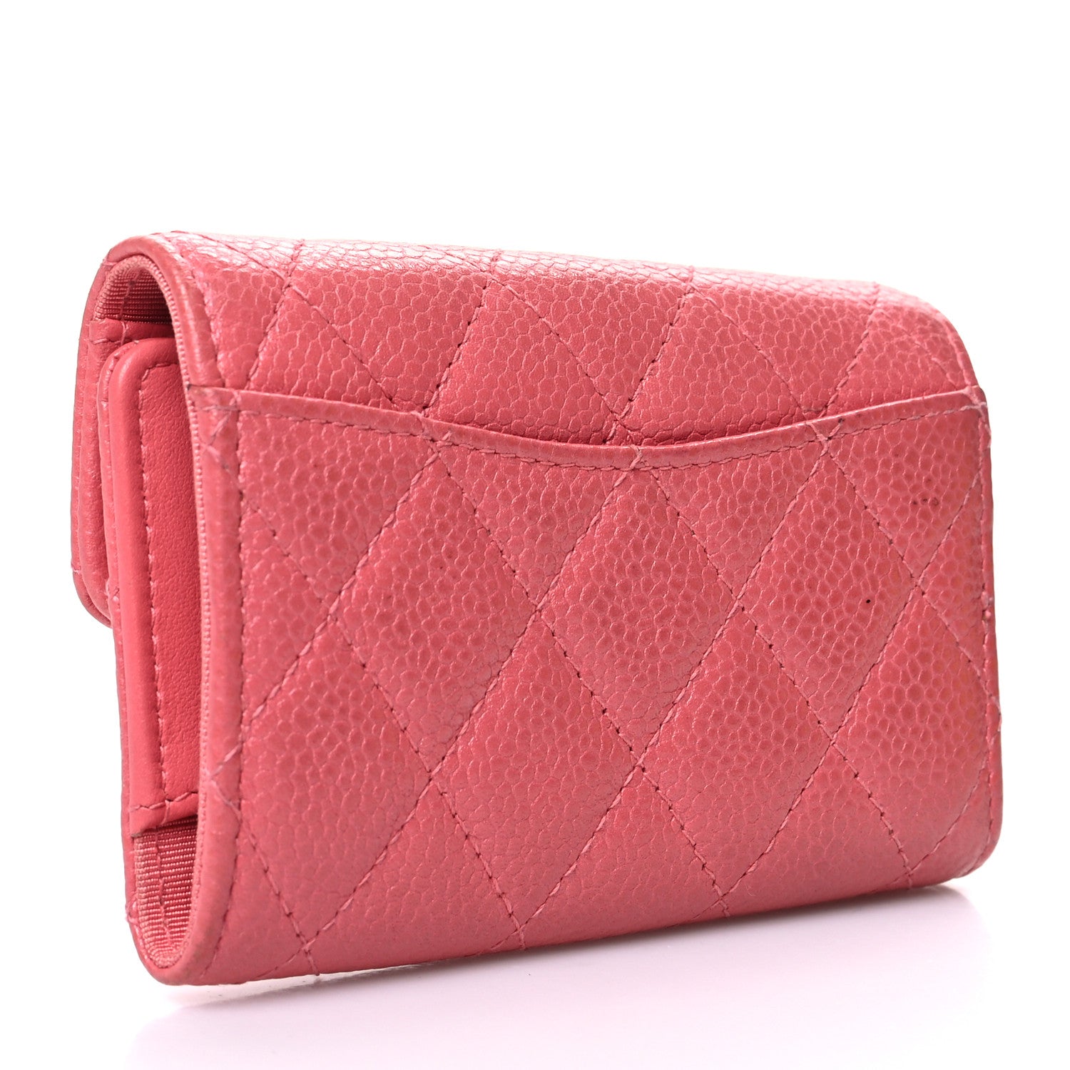 Chanel Caviar Quilted Classic 4 Key Holder Wallet Pink 3 of 14