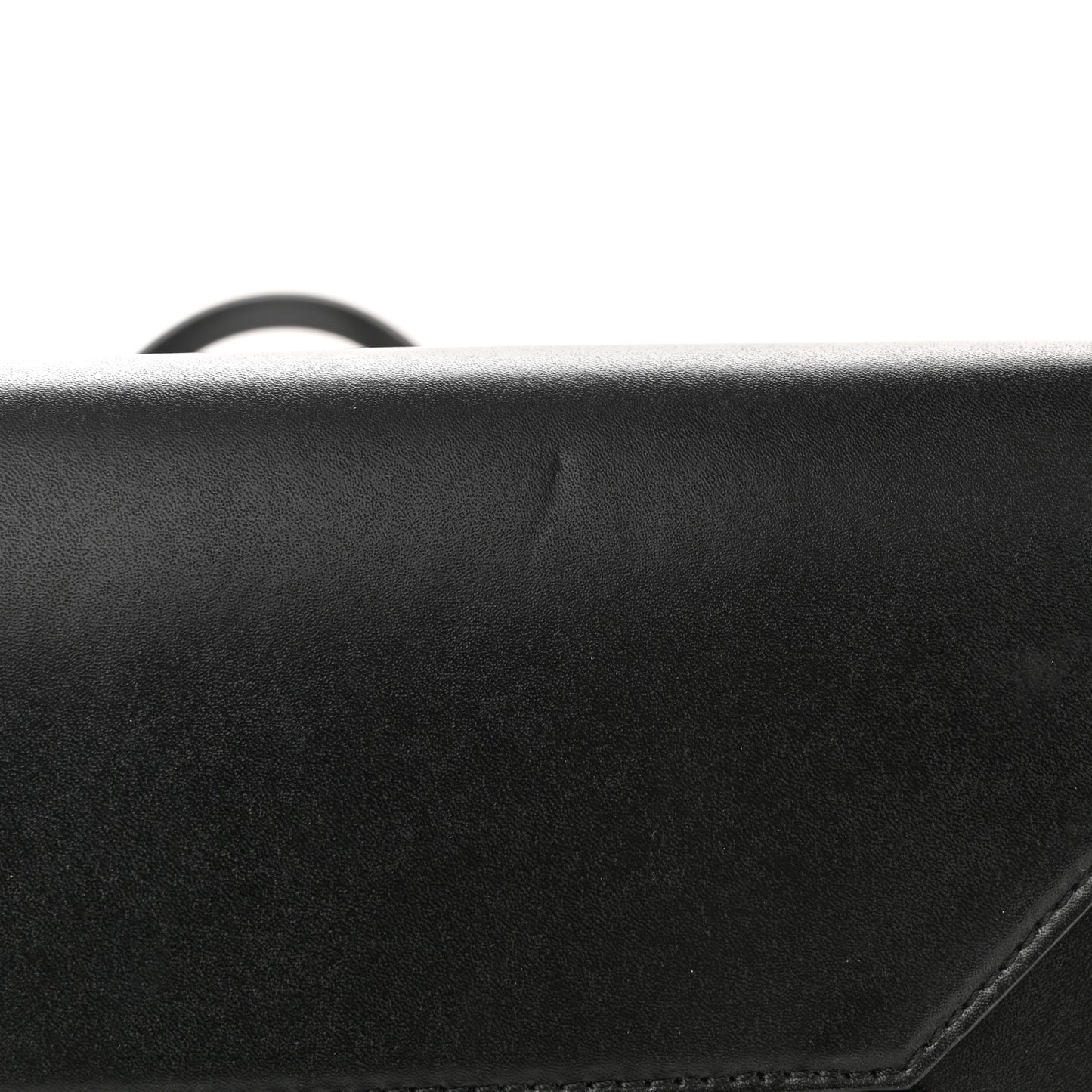 Calfskin Logo Debossed Medium Shopper Tote Black