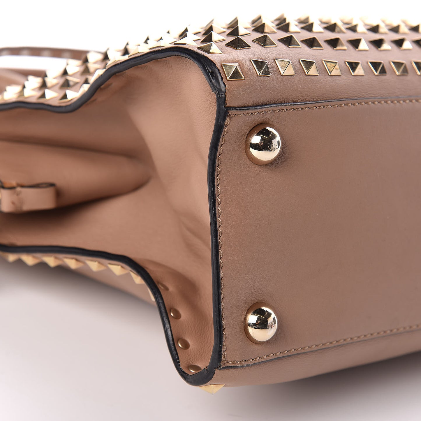 Vitello Rockstud All Over Dome Shopper Taupe