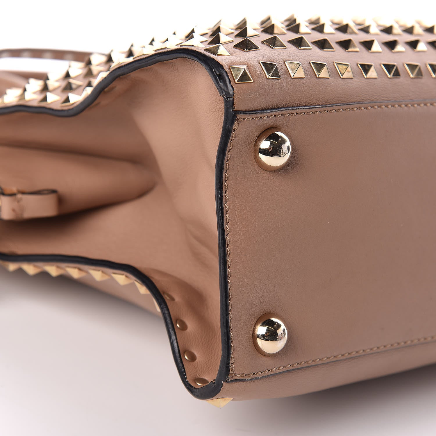 Valentino Garavani Vitello Rockstud All Over Dome Shopper Taupe 5 of 16