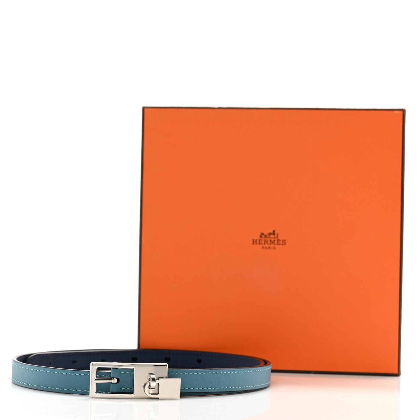 Epsom Swift 13mm Lucky 15 Belt 80/32 Turquoise Bleu Indigo