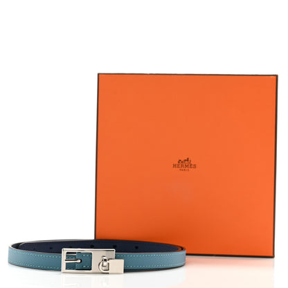 Hermes Epsom Swift 13mm Lucky 15 Belt 80/32 Turquoise Bleu Indigo 8 of 8