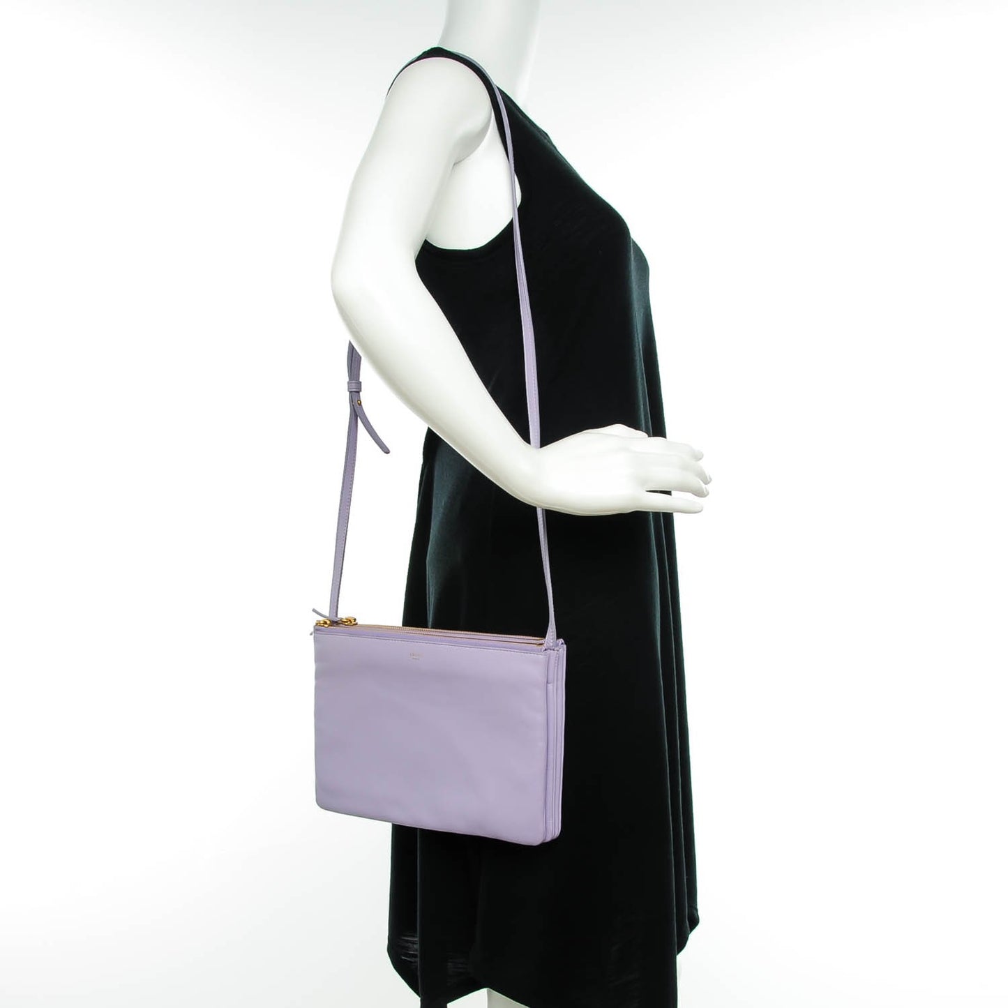 Lambskin Large Trio Crossbody Bag Lilac