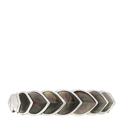 John Hardy Sterling Silver Grey Mother of Pearl Legends Naga Dragon Scale Flex Cuff Bracelet 1 of 3