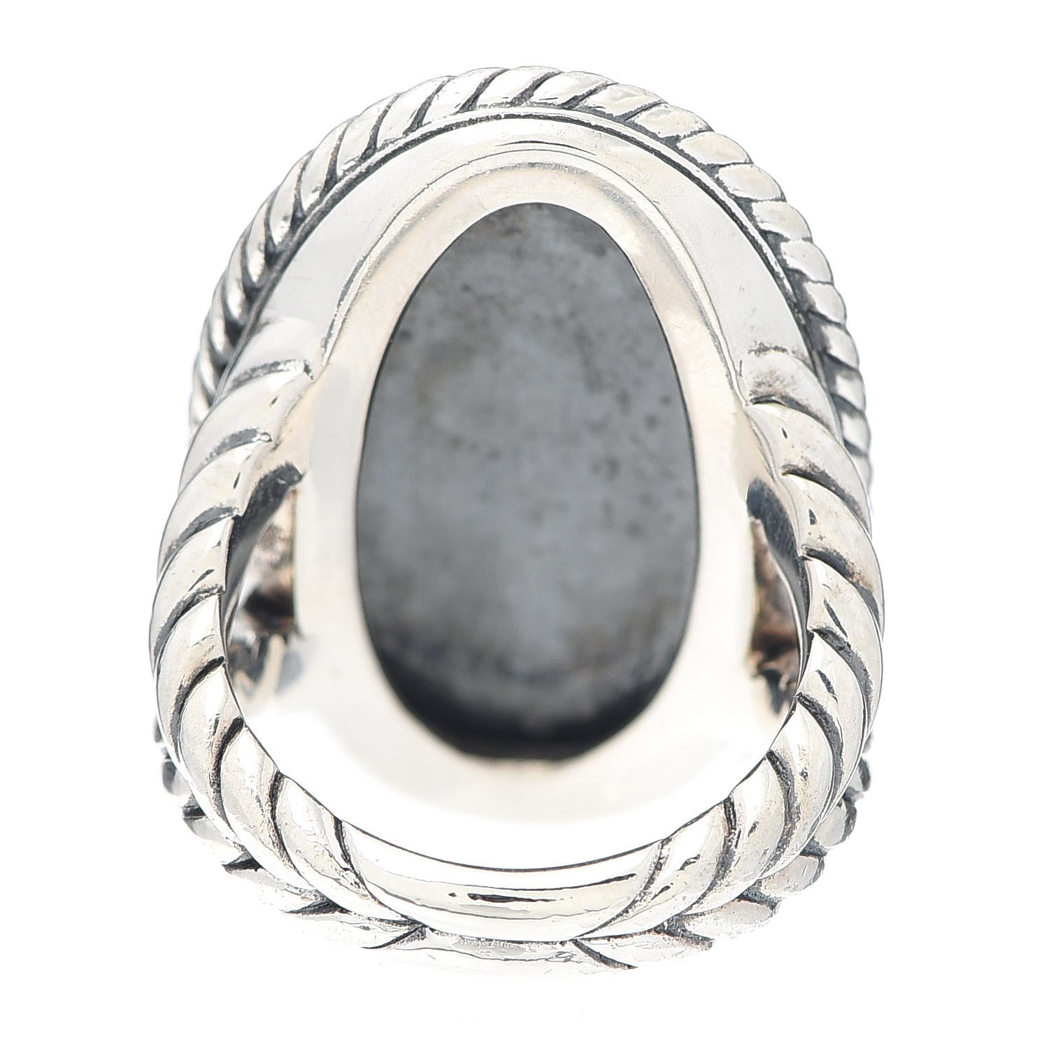 David Yurman Sterling Silver Diamond Cable Coil Ring 56 7.5 4 of 5