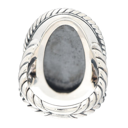 David Yurman Sterling Silver Diamond Cable Coil Ring 56 7.5 4 of 5