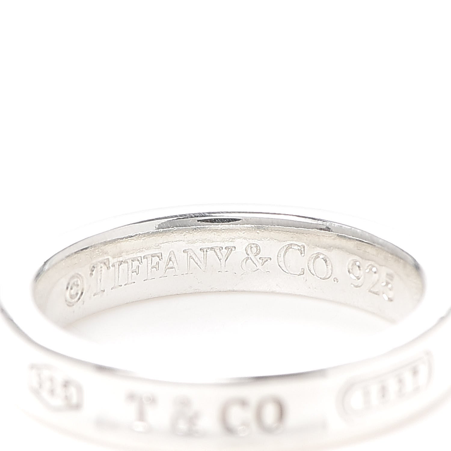 Tiffany Sterling Silver Narrow 1837 Band Ring 51 5.75 4 of 5