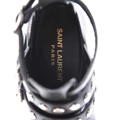 Saint Laurent Calfskin Rock Rivet Stud Booties 36 Black 6 of 8
