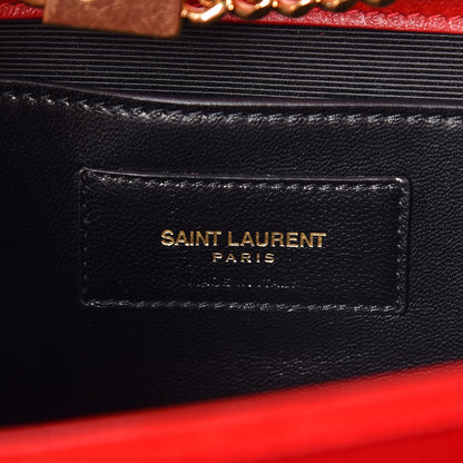 Saint Laurent Velvet Medium Monogram Kate Tassel Shoulder Bag Red 6 of 7