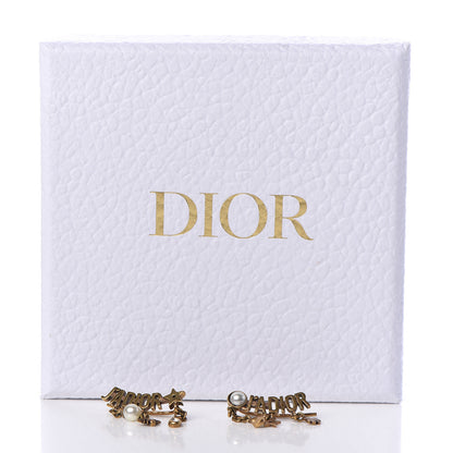 Christian Dior Pearl Crystal J'Adior Earrings Aged Gold 4 of 4