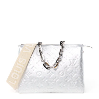 Louis Vuitton Metallic Lambskin Embossed Monogram Coussin PM Silver 1 of 14