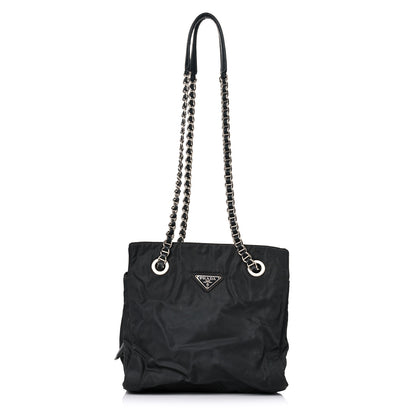 Prada Tessuto Nylon Chain Shoulder Bag Asfalto 1 of 19