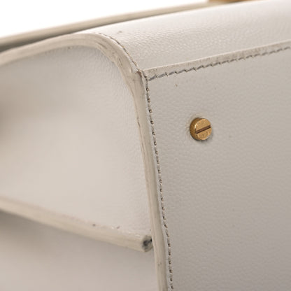 Saint Laurent Grain de Poudre Medium Classic Monogram Cassandra Top Handle Crema Soft Rouge Legion 15 of 20