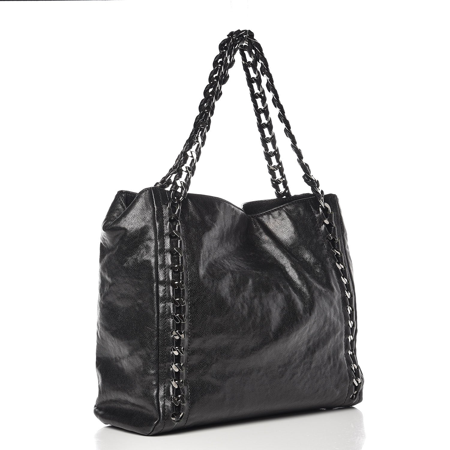 Chanel Glazed Caviar Modern Chain Tote Black 3 of 9