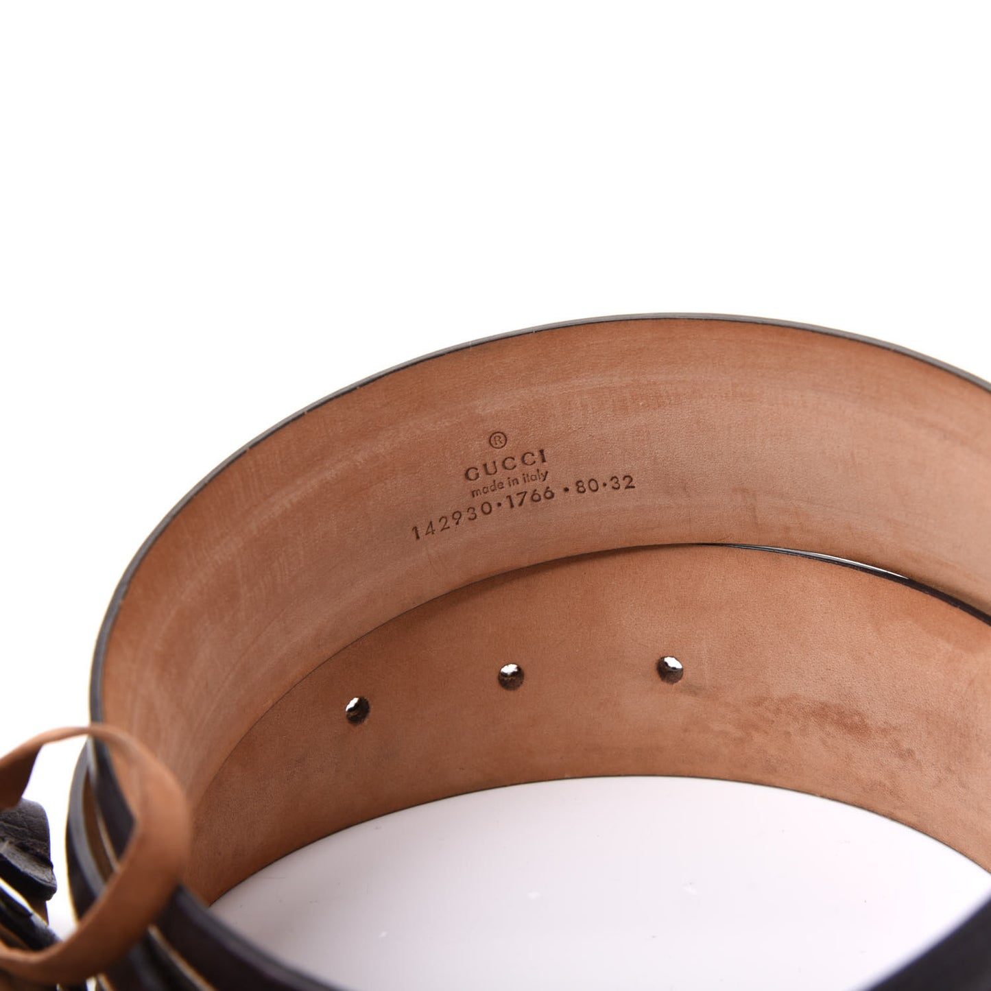 GG Supreme Monogram Niagara Lux Calfskin Interlocking G 40mm Belt 80 32 Beige Ebony Cocoa