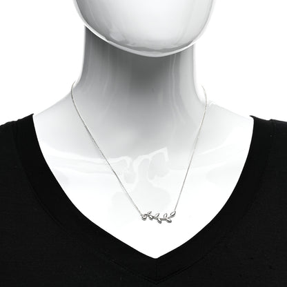 Tiffany Sterling Silver Paloma Picasso Olive Leaf Vine Pendant Necklace 2 of 4