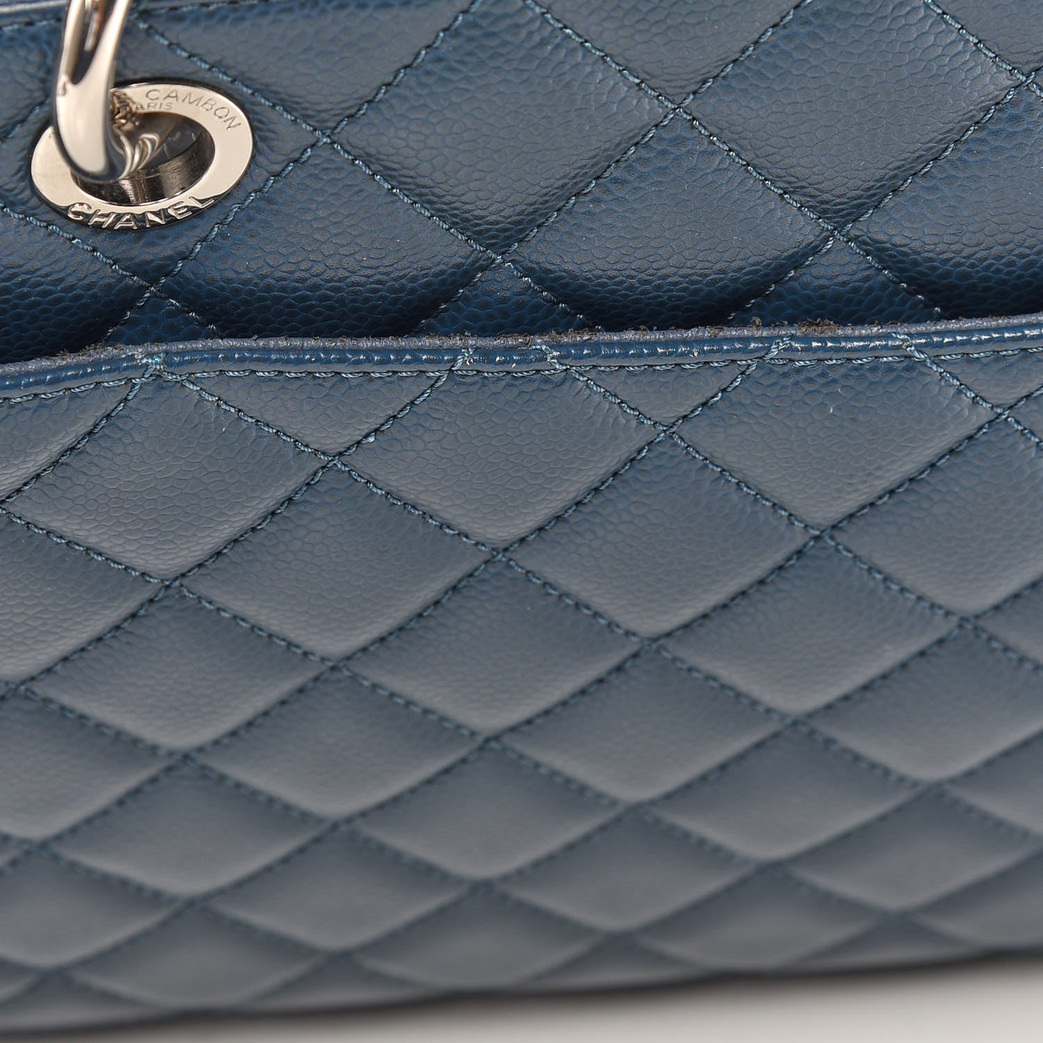 Chanel Caviar Quilted XL Grand Shopping Tote GST Navy Blue 22 of 22