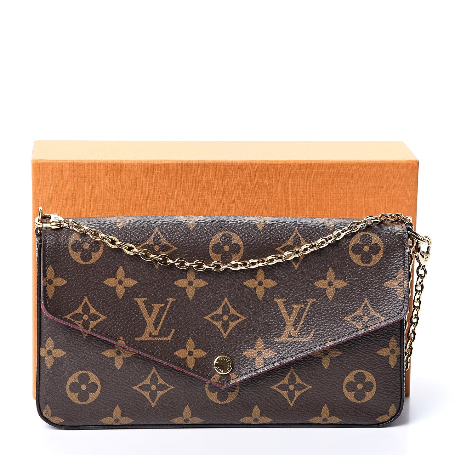 Monogram Pochette Felicie Chain Wallet Fuchsia
