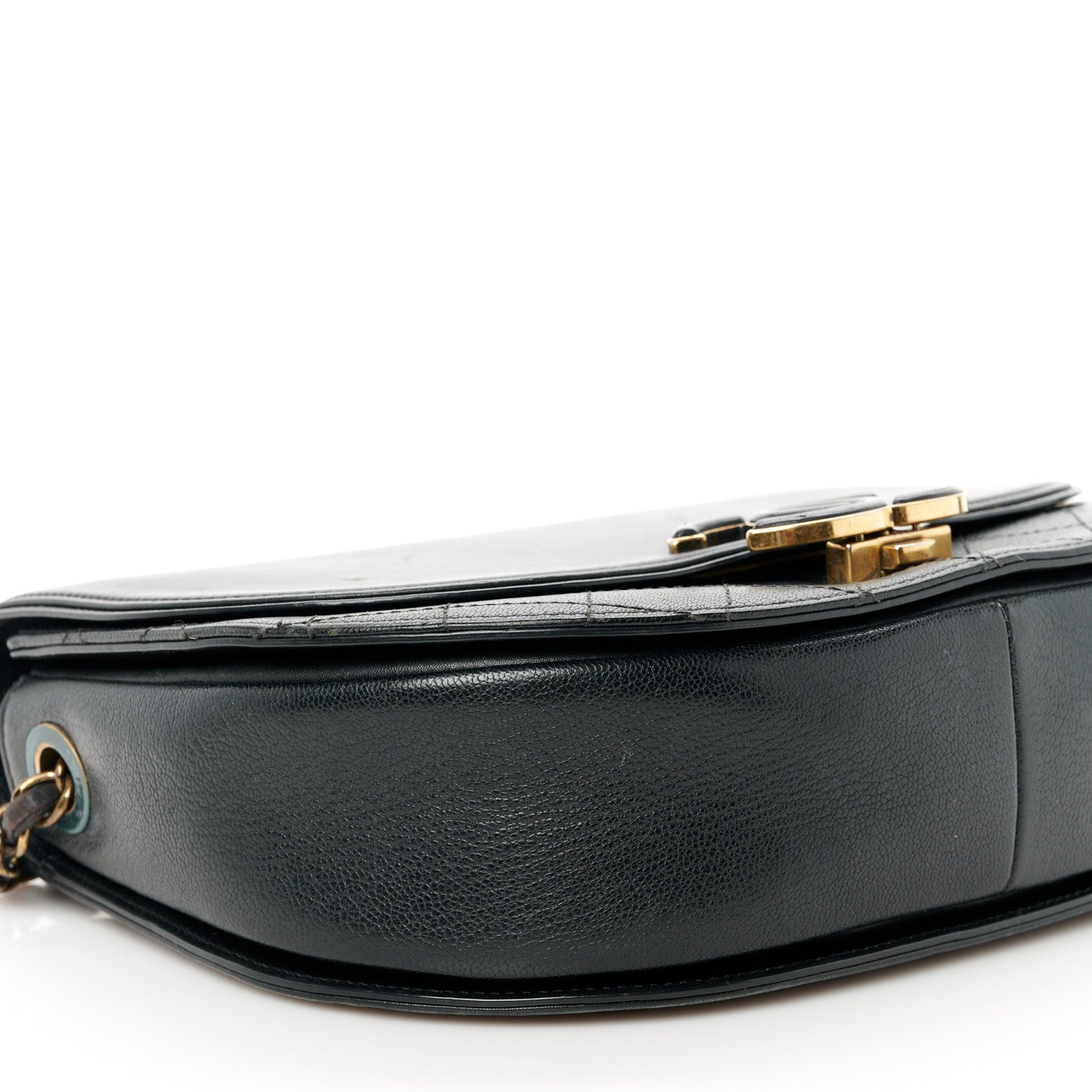 Chanel Shiny Calfskin Goatskin Quilted Medium Coco Curve Messenger Flap Black 10 of 12
